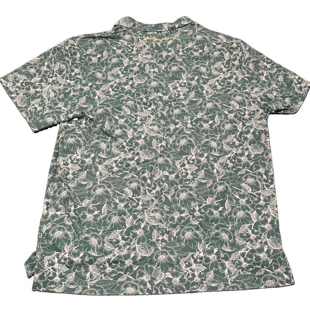 William Murray Men's Green White Floral Short Sleeve Polo Embroidered Logo XL - Picture 4 of 5